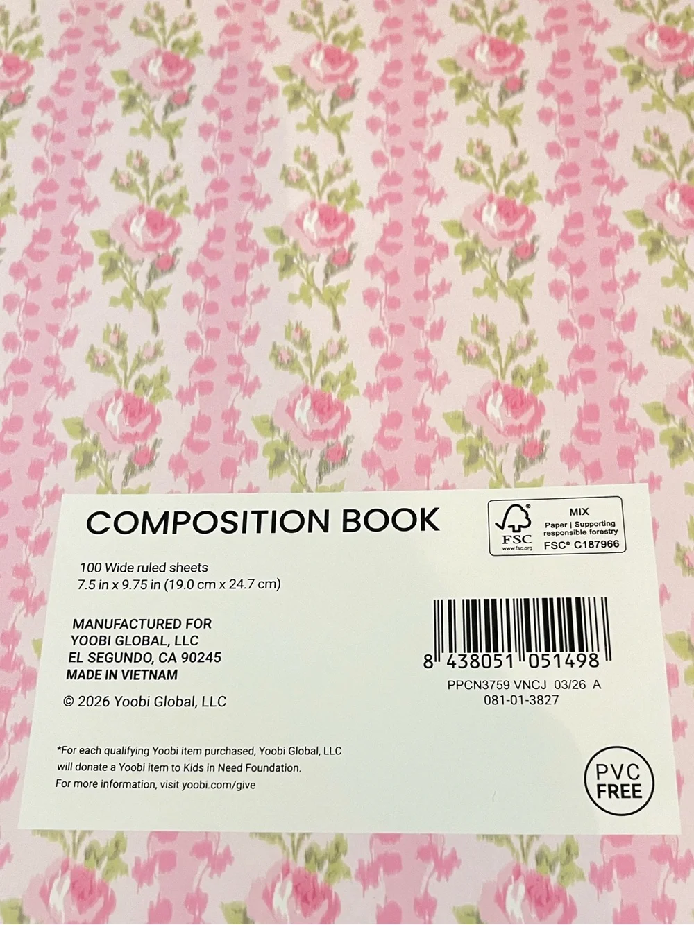 New loveshackfancy target yoobi composition book🌸